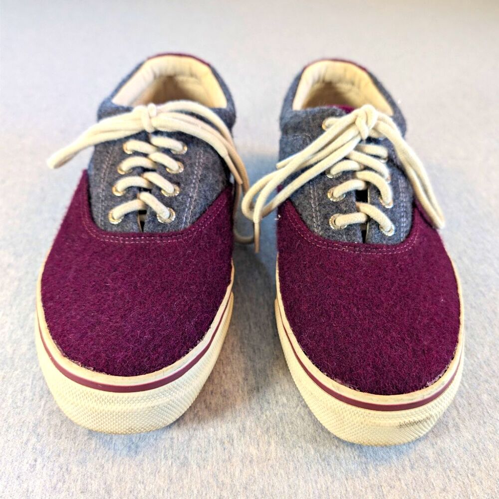 Sperry Top-Sider Men's Wool Lace-Up Casual Sneakers Purple/Gray Size 11M Good